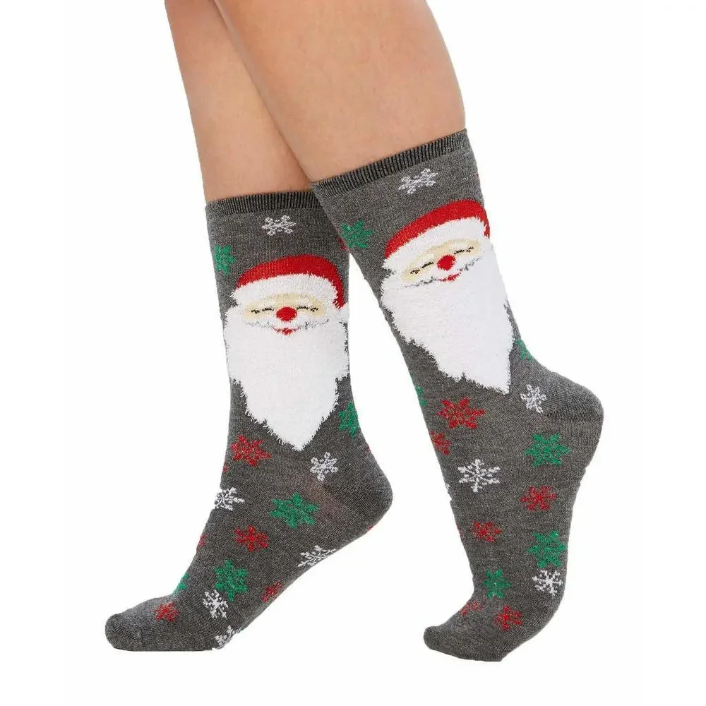 Charter Club Bearded Santa Socks Grey, 9-11